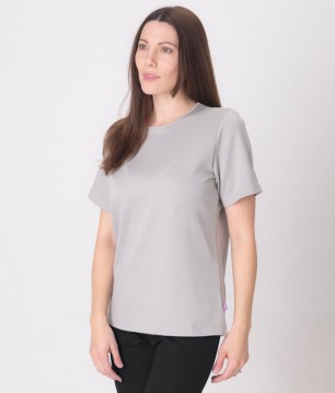 Leblok Women's T-Shirt in Cotton / Silver (Grey)