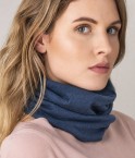 EMF Protective Hooped Scarf in Silver / Cotton (Navy)